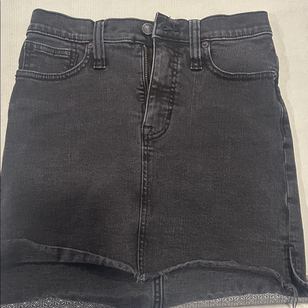 Black Denim Mini Skirt